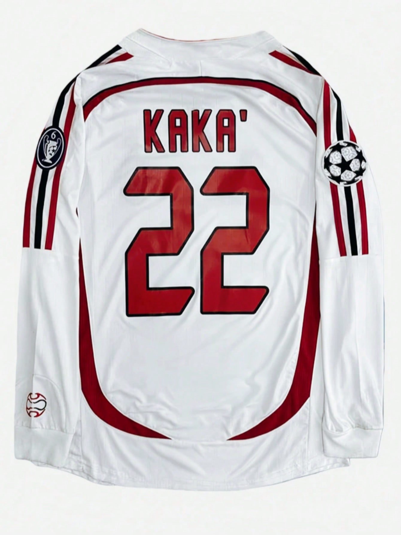 17665597411dac8ad0cea8183c4309aa5f6da9010b_thumbnail.jpg AC Milan Jersey 2006/2007 KAKA 22 Long Sleeve Retro Vintage Football Jersey Sports Top - Image 1