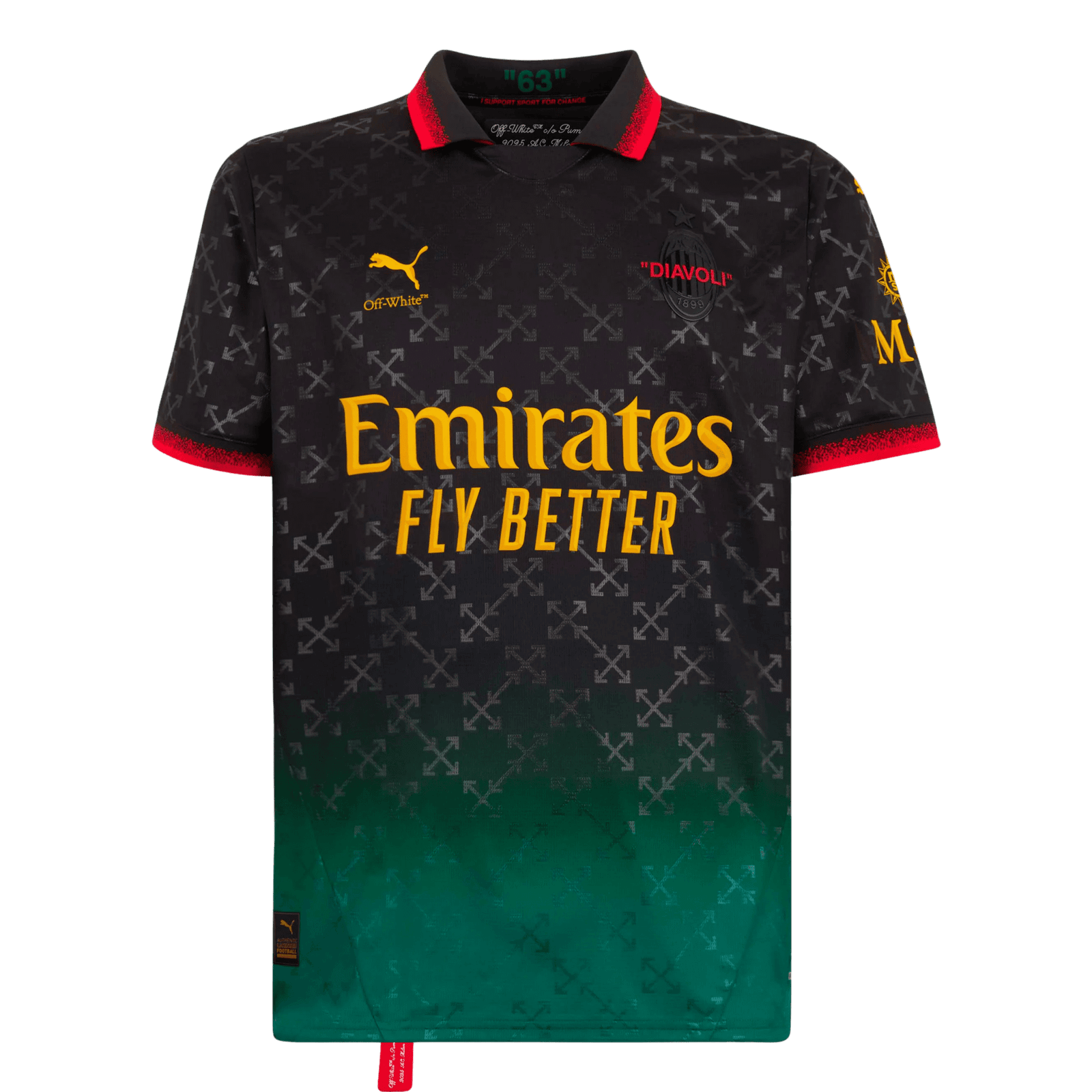 7.png 24/25 AC Milan x Off White Black Jersey - Image 1